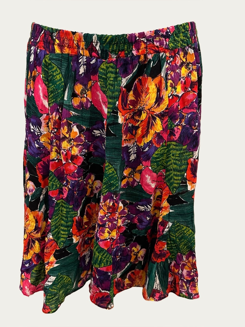 Adrienne Christina Vintage Floral Colorful Skirt Large